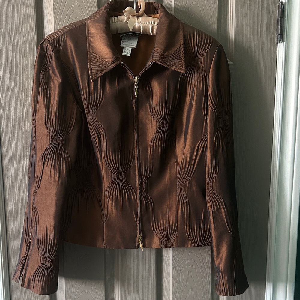 Vintage Joseph Ribkoff Rich Brown Textured Blazer